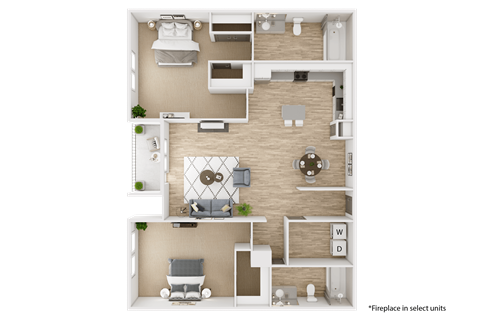 2 bed 2 bath A at The Viridian Apartments, Greenwood Village, CO